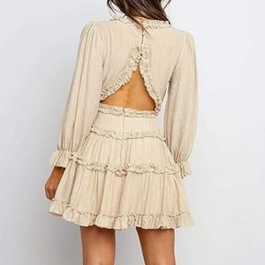 Long sleeve ruffle mini dress